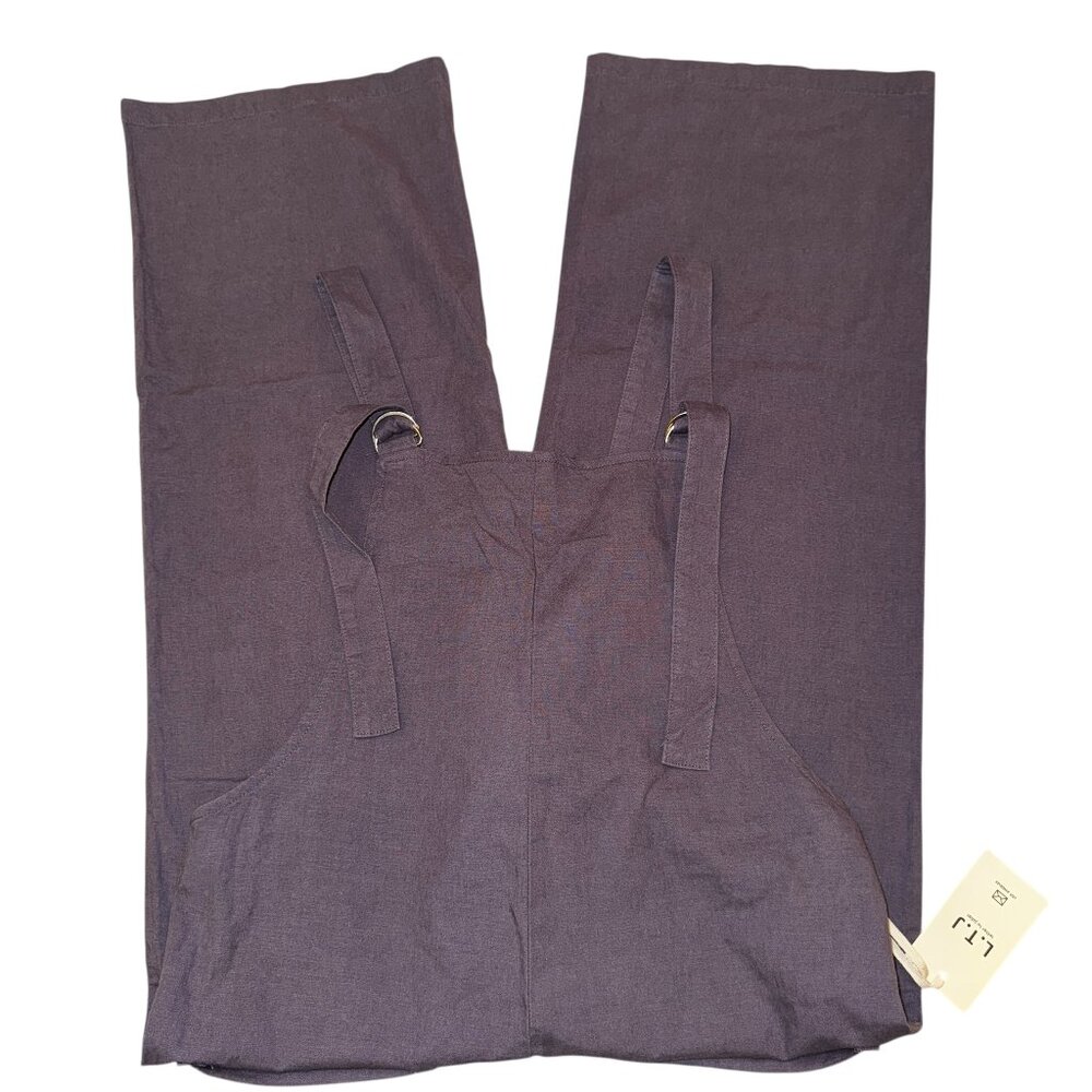 NWT L.T.J. Letter to Juliet Purple Gray Linen Blend Overalls Size Small - Picture 3 of 9